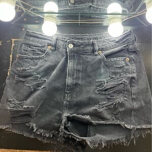 american eagle black jean shorts